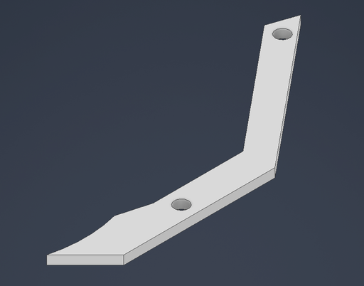 CAD render of a bent arm bracket