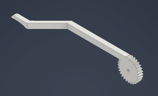 CAD render of the arm combined with the gear