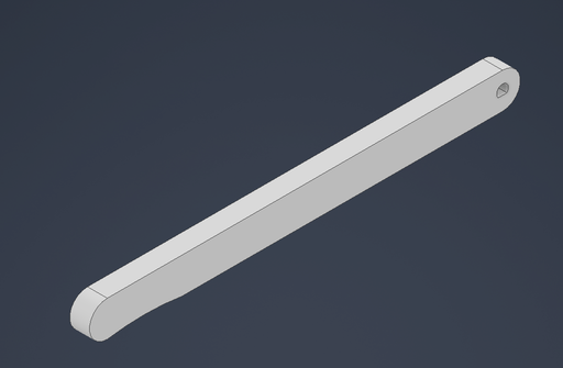 CAD render of a straight arm component