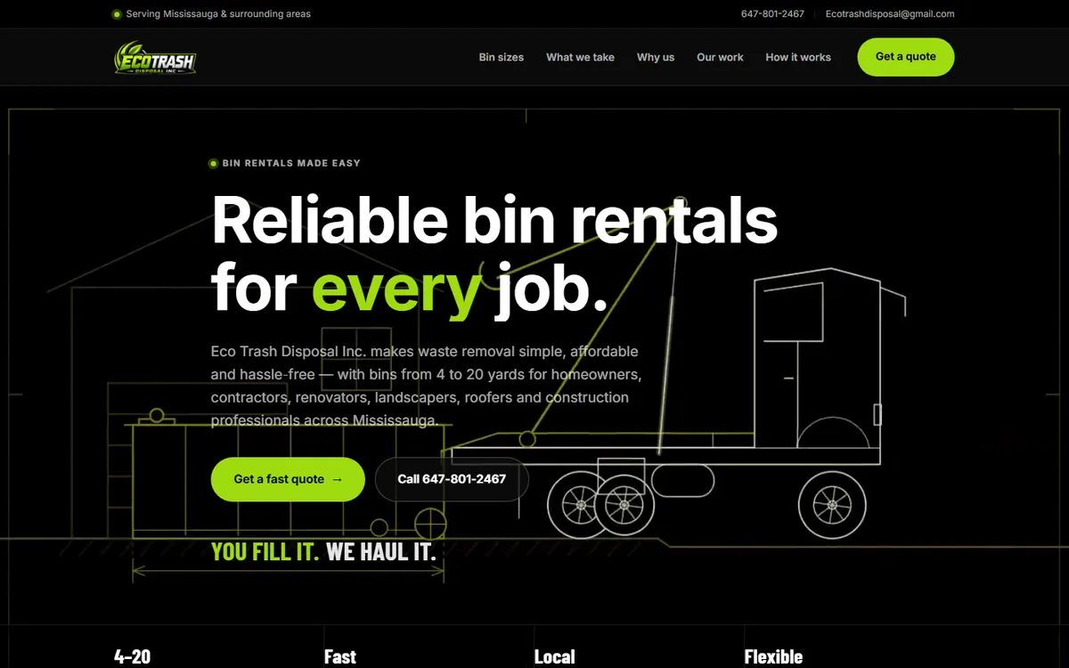 Eco Trash Disposal homepage