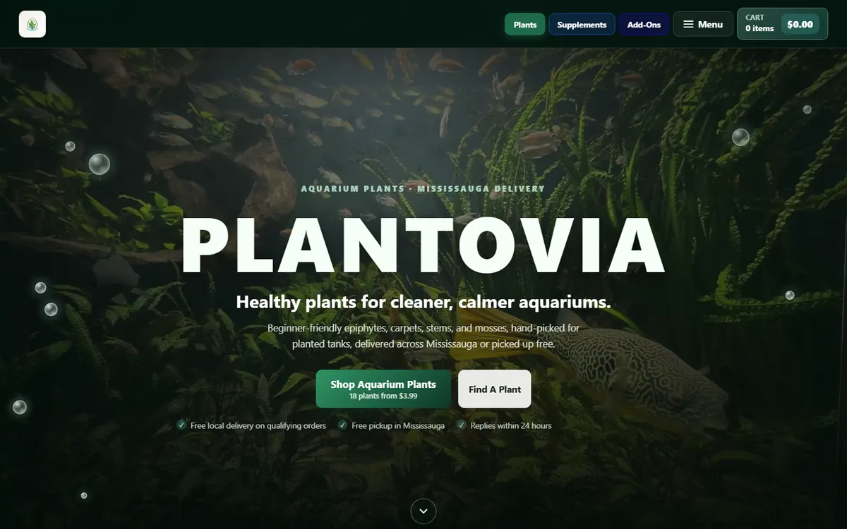 Plantovia storefront homepage