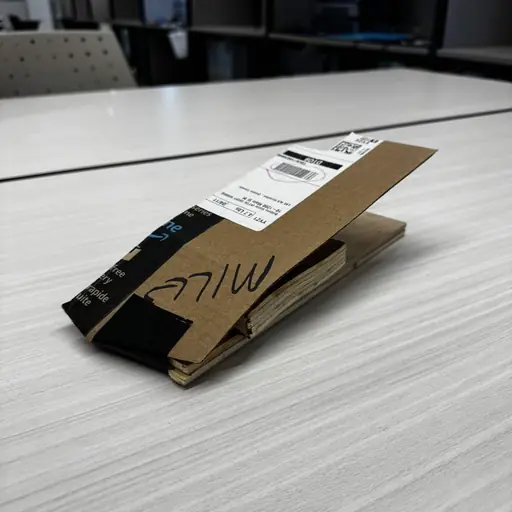 Cardboard mockup of the ball launcher